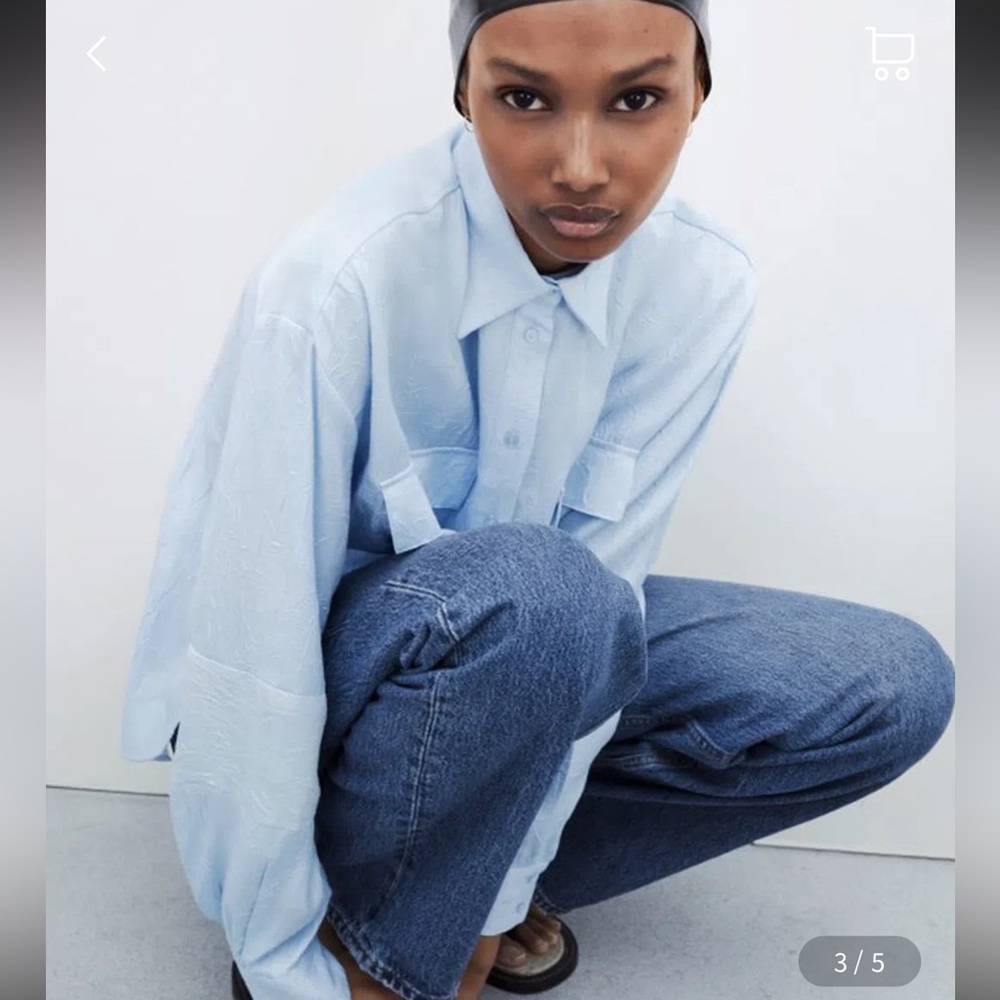 Zara Sky Blue Blouse